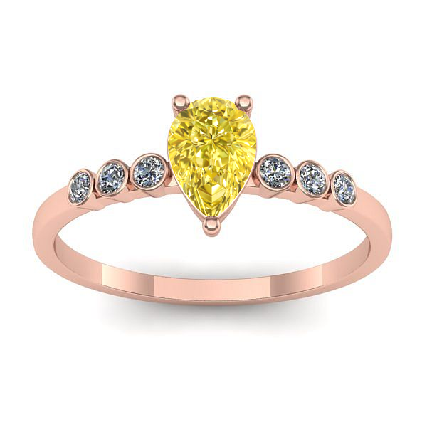 Inel logodna cu safir galben lacrima