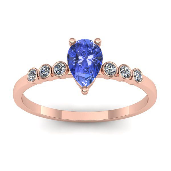 Inel de logodna cu tanzanit lacrima