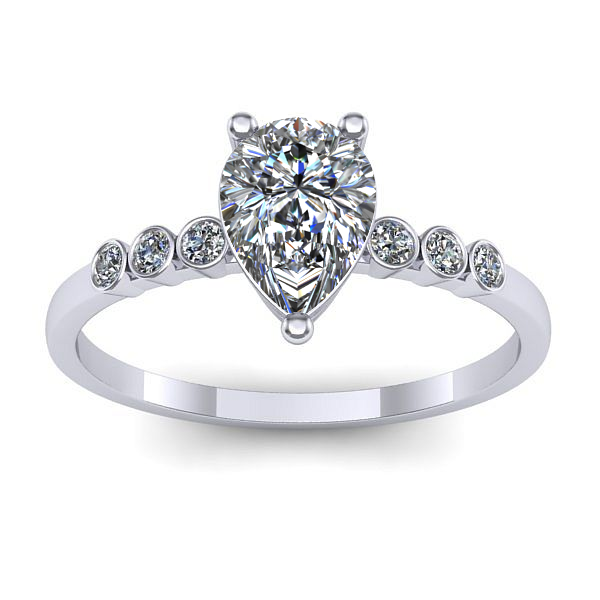 Inel cu diamant de laborator lacrima