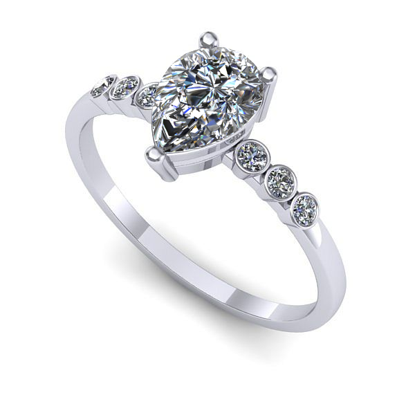 Inel de logodna din aur alb cu diamant de laborator