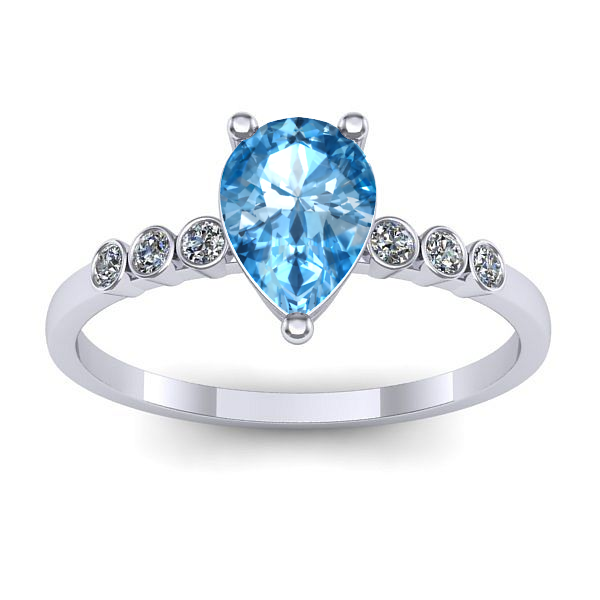 Inel cu topaz blue lacrima