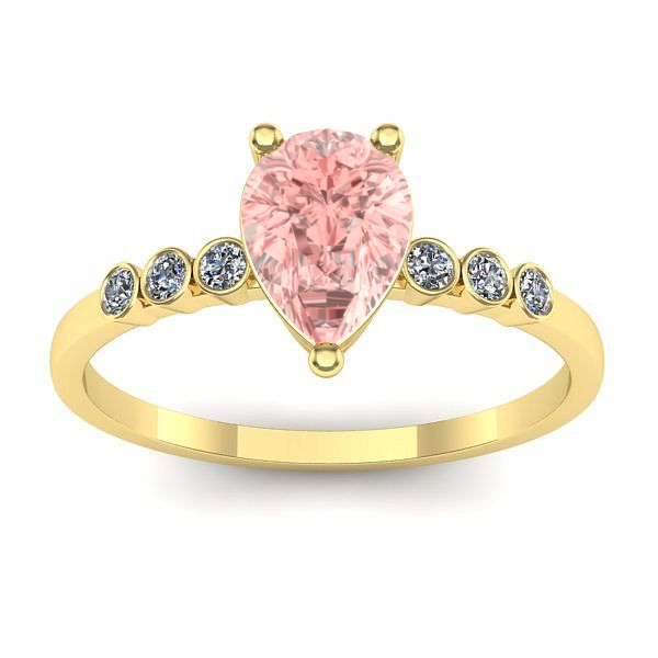 Inel de logodna cu diamant de laborator roz lacrima