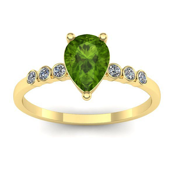 Inel cu peridot lacrima