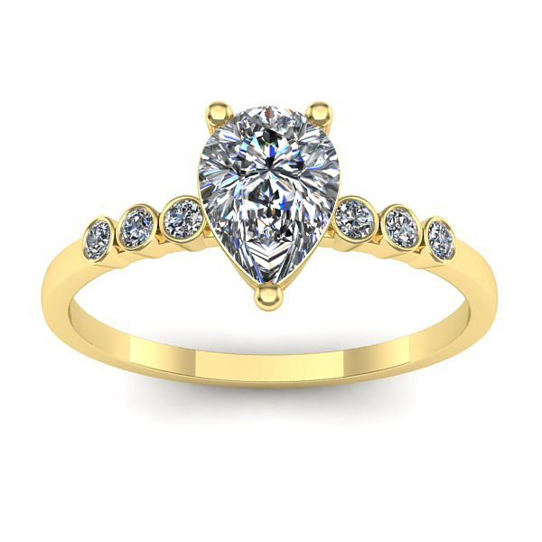 Inel logodna cu diamant de laborator lacrima