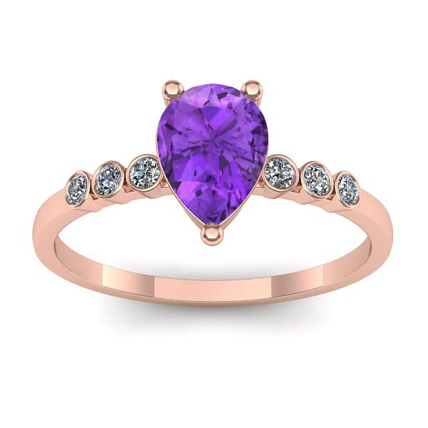 Inel logodna cu ametist lacrima