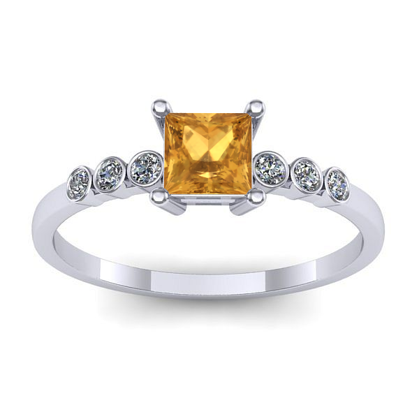 Inel de logodna cu citrin patrat