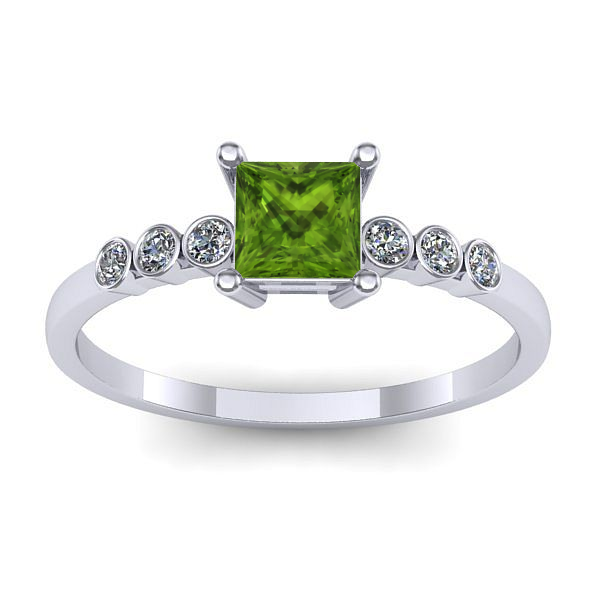 Inel logodna cu peridot patrat