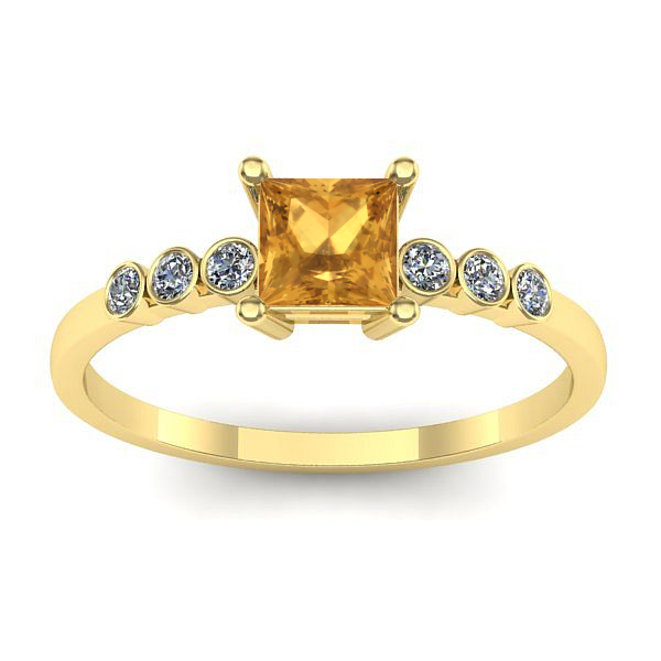 Inel logodna cu citrin patrat