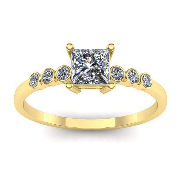 Inel de logodna cu diamant patrat