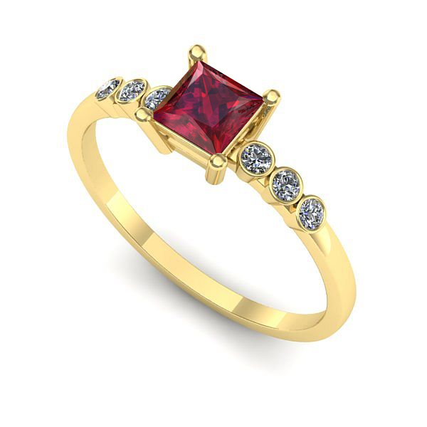 Inel din aur galben cu rubin