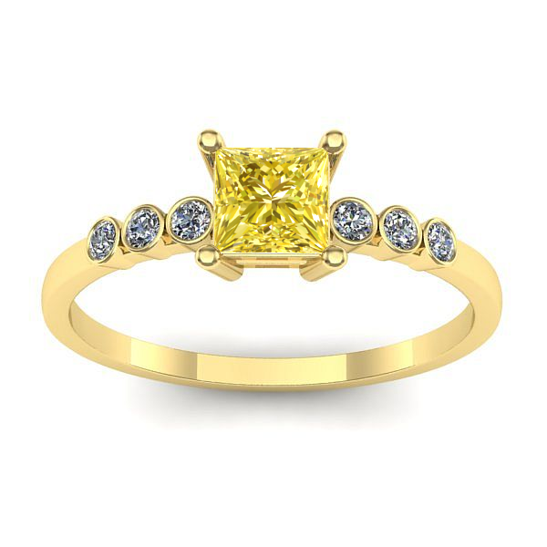 Inel de logodna cu safir galben patrat