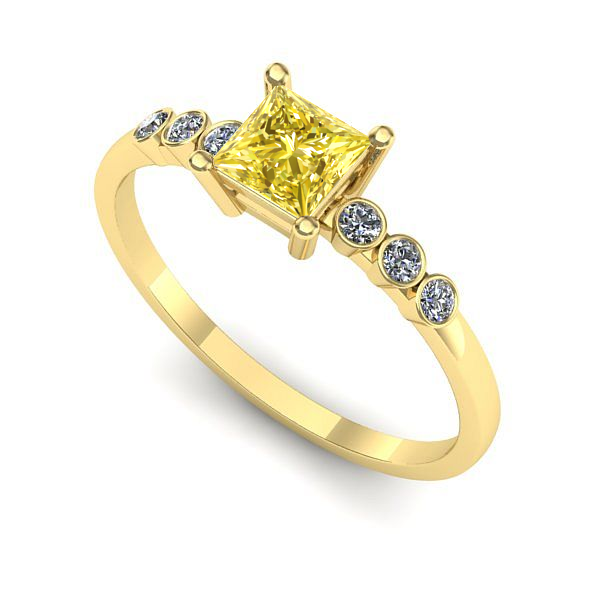 Inel din aur galben cu safir galben