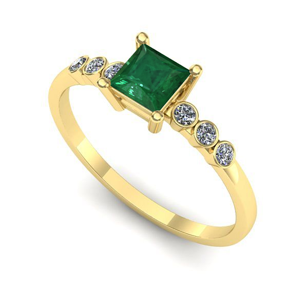 Inel din aur galben cu smarald