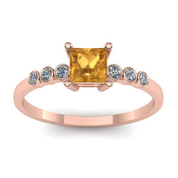 Inel logodna cu citrin patrat