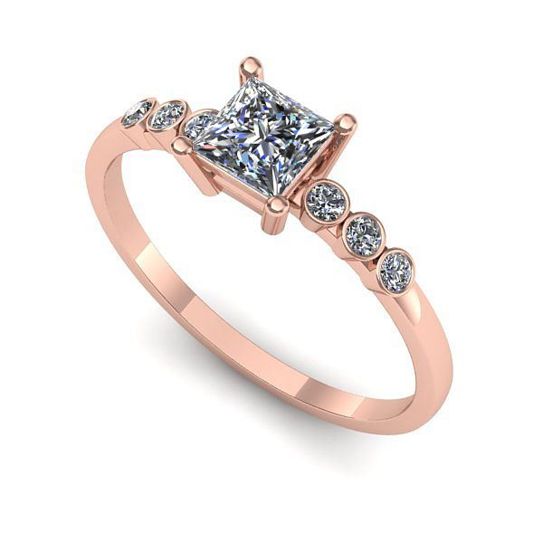 Inel din aur roz cu diamant