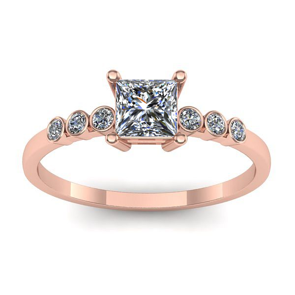 Inel de logodna cu safir alb patrat