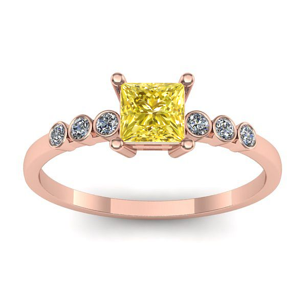 Inel de logodna cu safir galben patrat