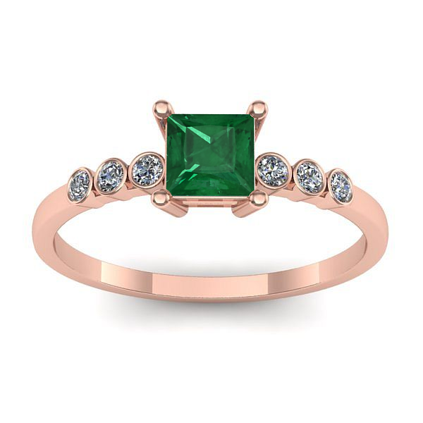 Inel logodna cu smarald patrat