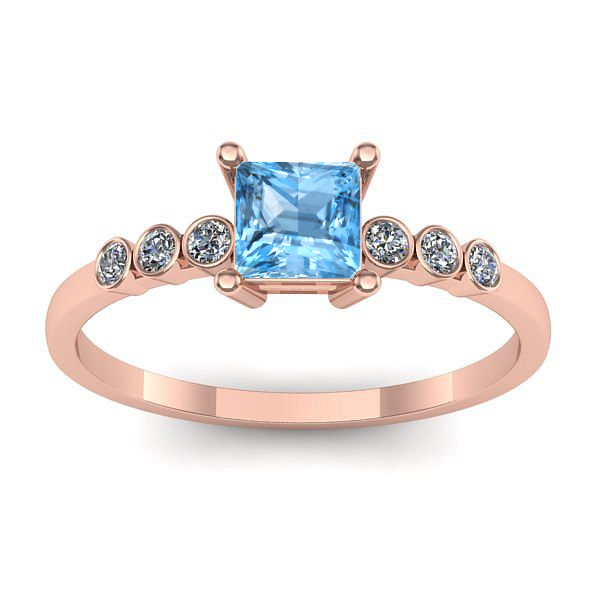 Inel cu topaz blue patrat