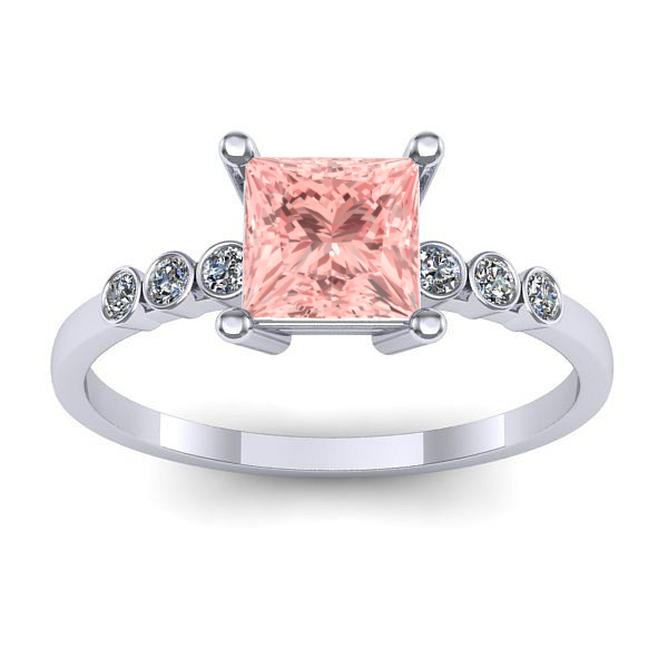 Inel de logodna cu diamant de laborator roz patrat