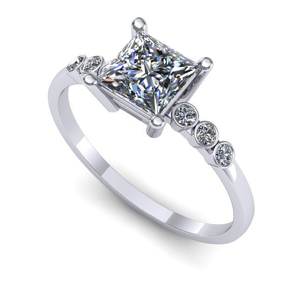 Inel logodna din aur alb cu diamant de laborator