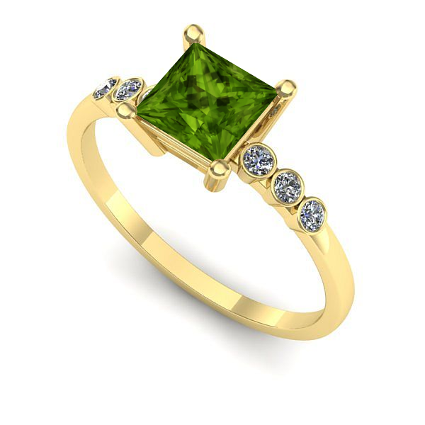 Inel de logodna din aur galben cu peridot