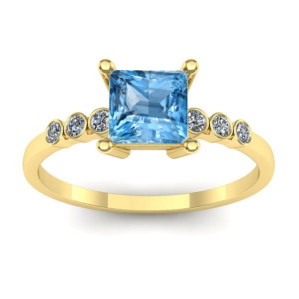 Inel de logodna cu topaz blue patrat