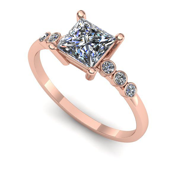 Inel de logodna din aur roz cu diamant de laborator