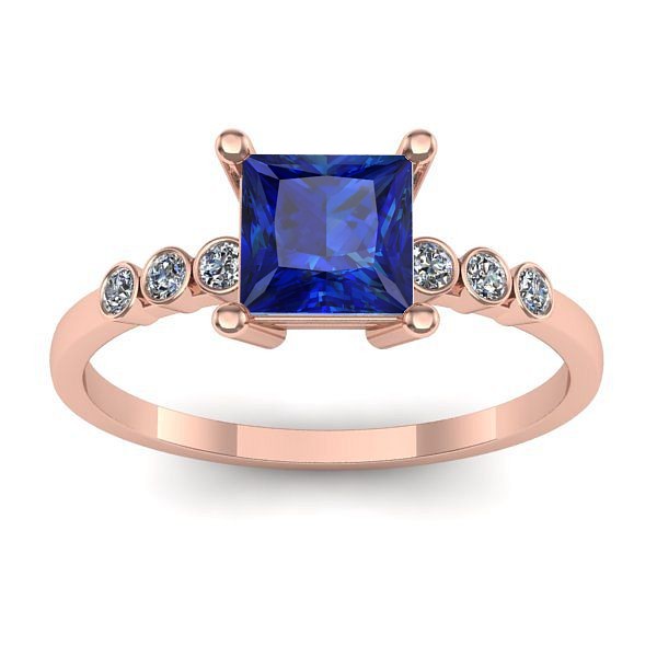 Inel de logodna cu safir patrat