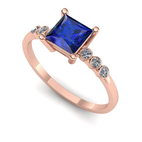 Inel din aur roz cu safir