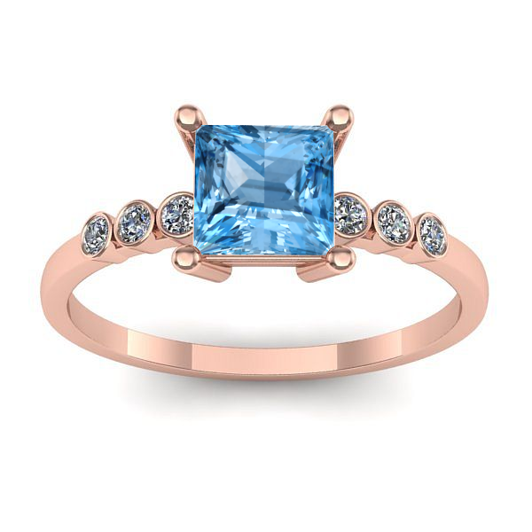 Inel logodna cu topaz blue patrat