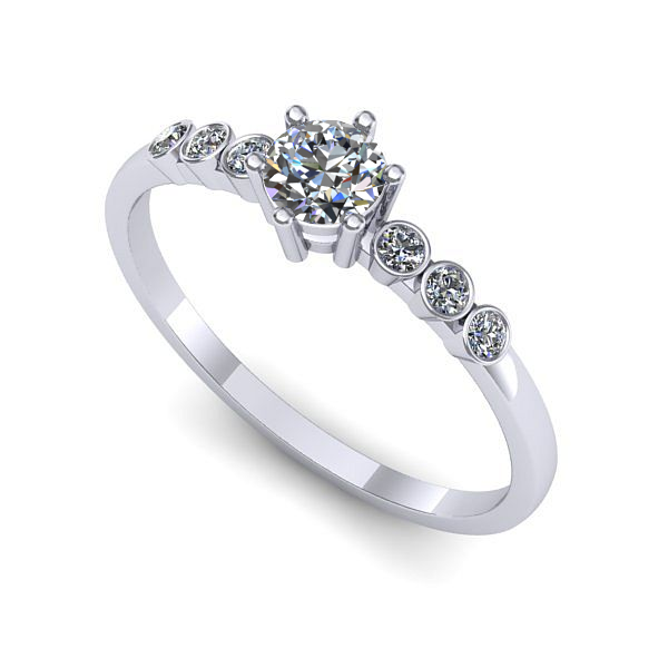 Inel logodna din aur alb cu diamant