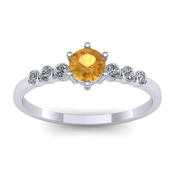 Inel de logodna cu citrin rotund