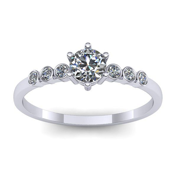 Inel cu diamant rotund