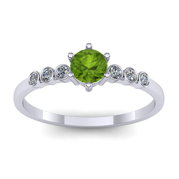 Inel de logodna cu peridot rotund