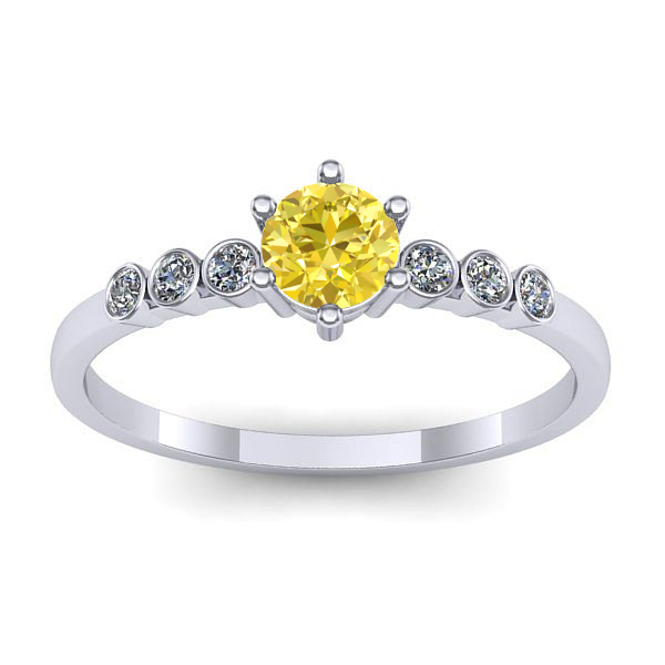 Inel cu safir galben rotund