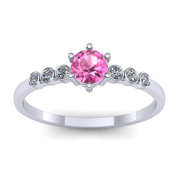 Inel cu safir roz rotund