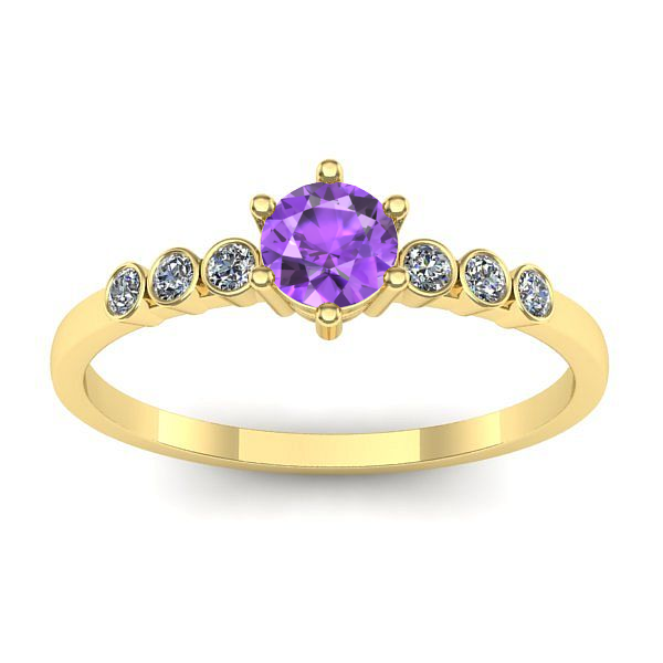 Inel cu ametist rotund