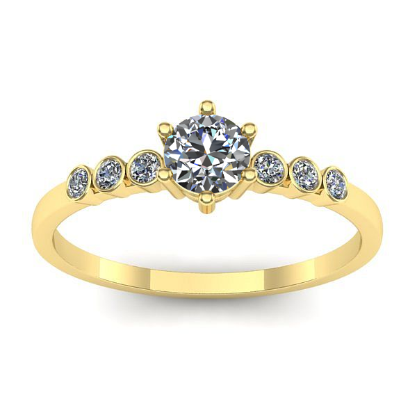 Inel cu diamant rotund