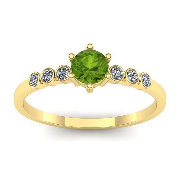 Inel de logodna cu peridot rotund