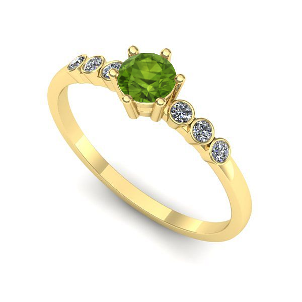 Inel din aur galben cu peridot