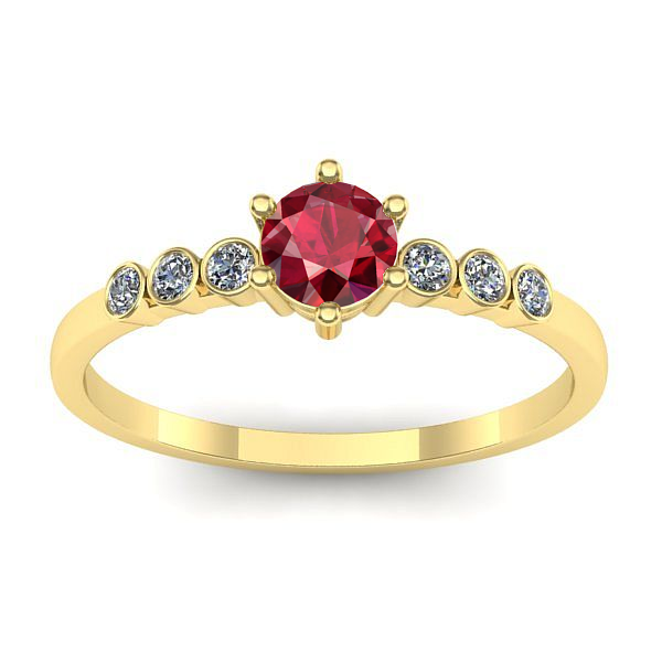 Inel cu rubin rotund