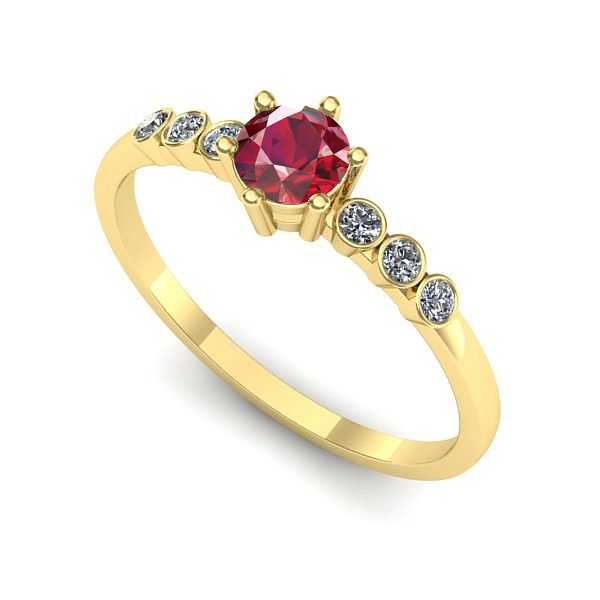 Inel din aur galben cu rubin