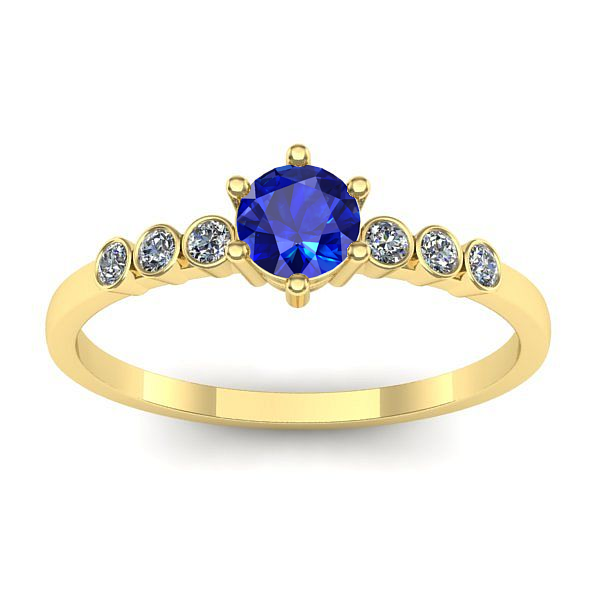 Inel logodna cu safir rotund