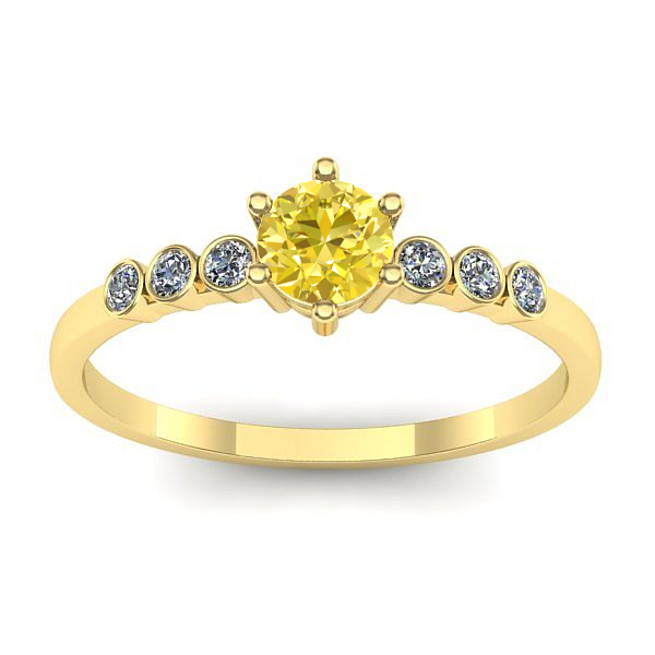 Inel cu safir galben rotund