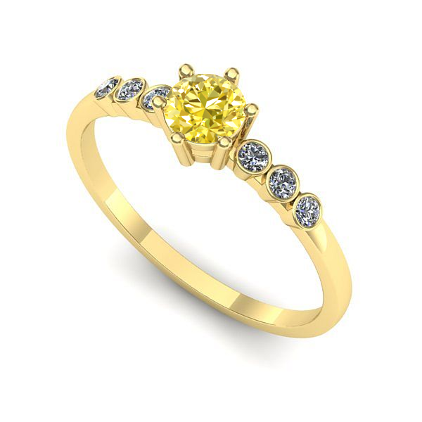 Inel logodna din aur galben cu safir galben