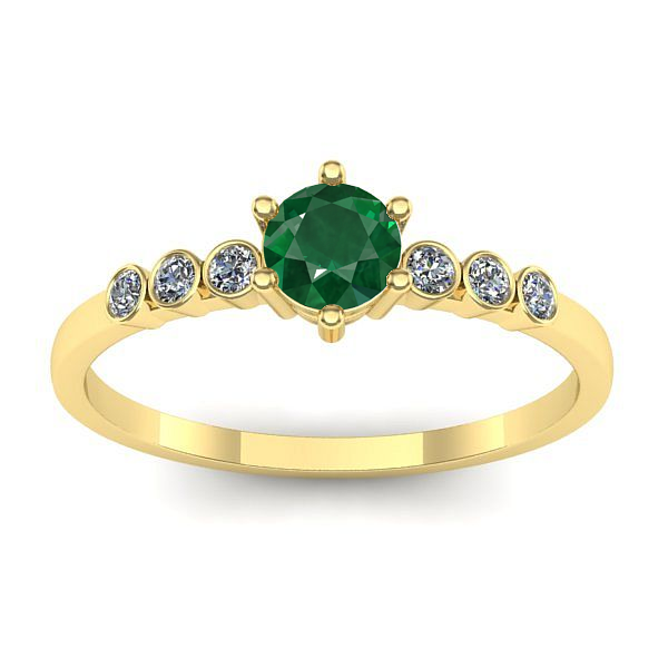 Inel de logodna cu smarald rotund