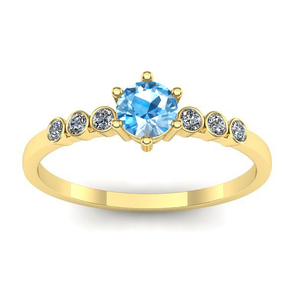 Inel cu topaz blue rotund