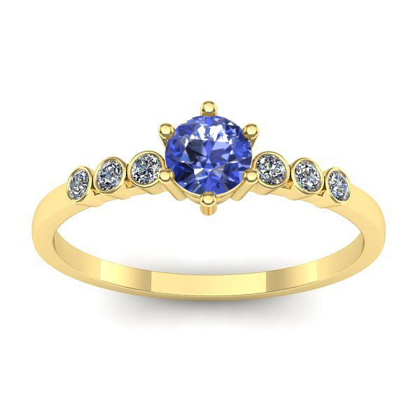 Inel logodna cu tanzanit rotund