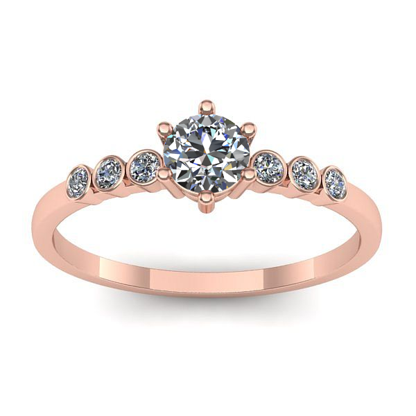 Inel cu diamant rotund